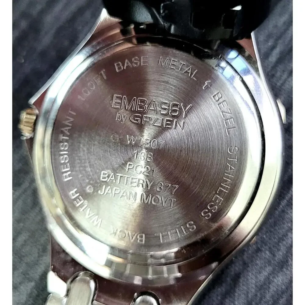 Rare Vintage NOS Gruen‎ Sport 2 Tone Watch W Box & Papers